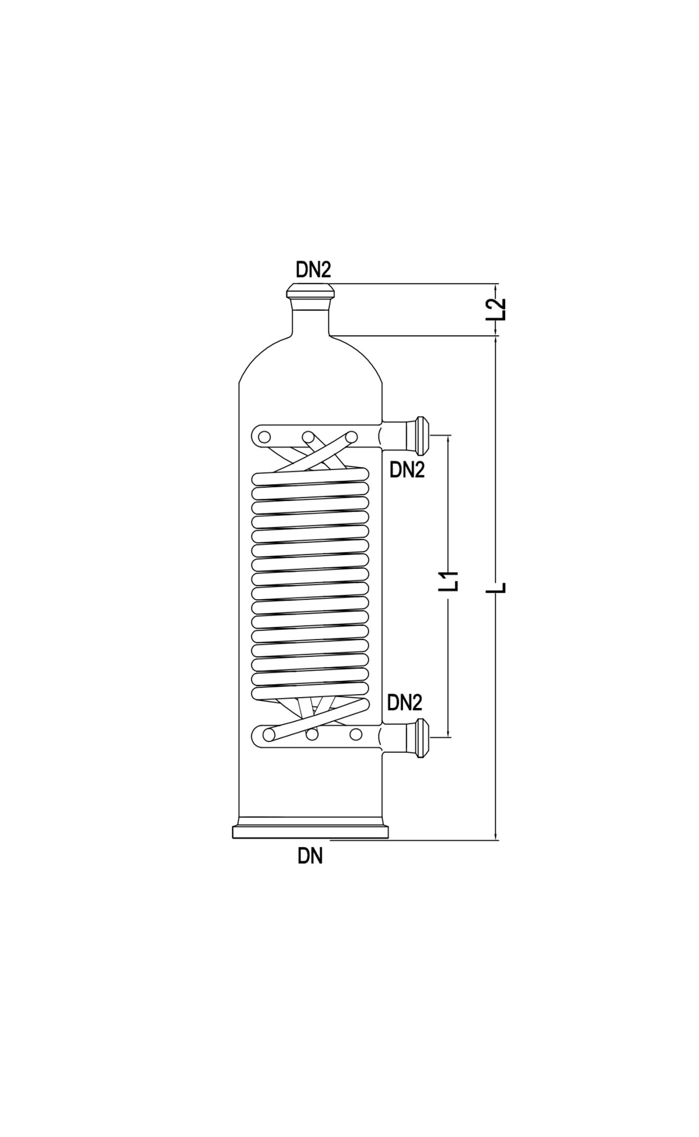 Glass coil heat exchanger drawing